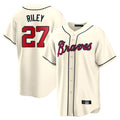 Atlanta Braves #27 Austin Riley Player Cream FEDASGOGE Home Game Stitched Jerseys
