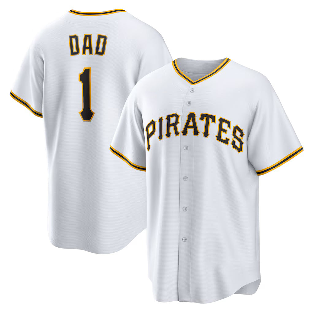 Pittsburgh Pirates #1 Dad Home White FEDASGOGE Replica Jersey