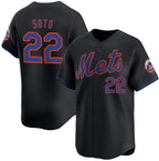New York Mets #22 Juan Soto Black FEDASGOGE 2024 Alternate Limited Stitched Jersey