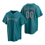 Custom Seattle Mariners Aqua FEDASGOGE Stitched Cool Base Jersey