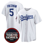 Los Angeles Dodgers #5 Freddie Freeman White FEDASGOGE 2025 World Tour Tokyo Series Home Stitched Jersey