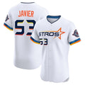 Houston Astros #53 Cristian Javier Player White FEDASGOGE City Connect Limited Elite Home Stitched Jerseys