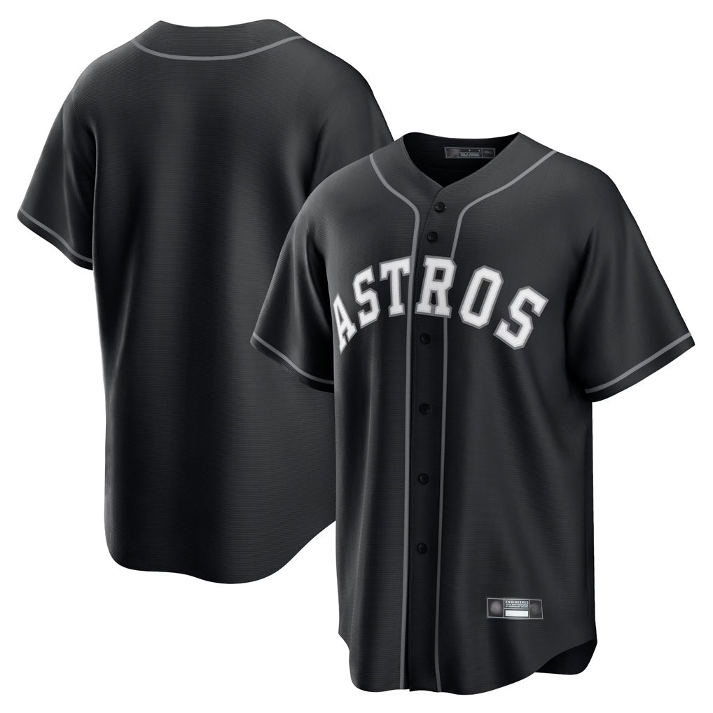 Houston Astros Blank Player Black FEDASGOGE Home Game Stitched Jerseys