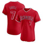 Los Angeles Angels #7 Jo Adell Player Red FEDASGOGE Home Limited Elite Stitched Jerseys