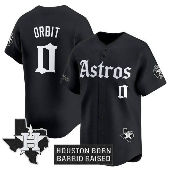 Houston Astros #0 Orbit Black FEDASGOGE 'Gothic Edition' Vapor Limited Stitched Jersey