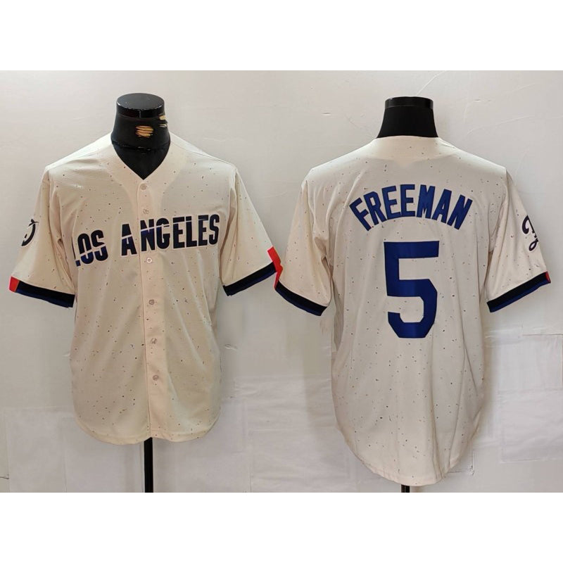 Los Angeles Dodgers #5 Freddie Freeman Cream FEDASGOGE 2024 City Connect Limited Stitched Jersey