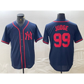 New York Yankees #99 Aaron Judge Navy Red FEDASGOGE Fashion Cool Base Jersey