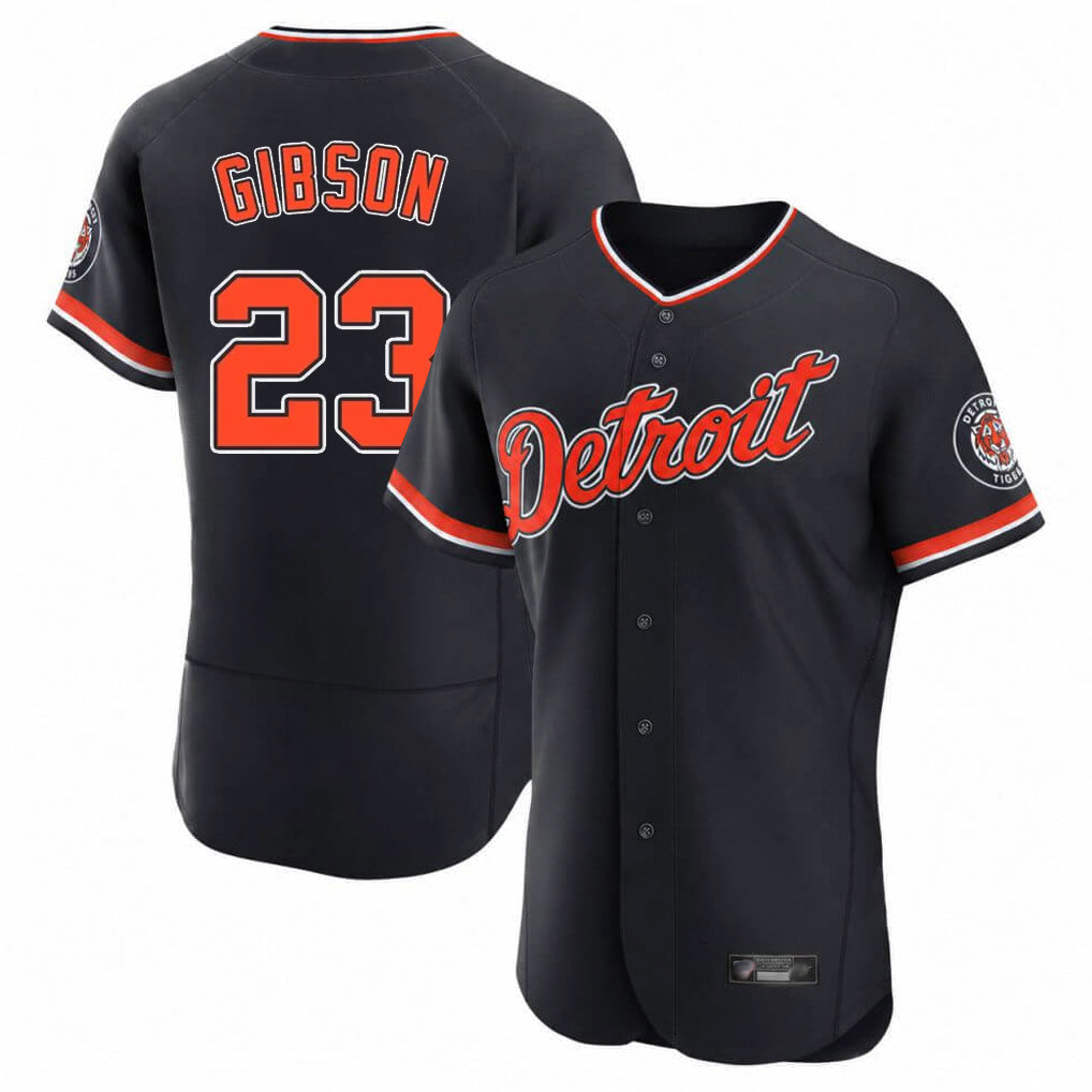Detroit Tigers #23 Kirk Gibson Player Navy FEDASGOGE Limited Elite Home Game Stitched Jerseys