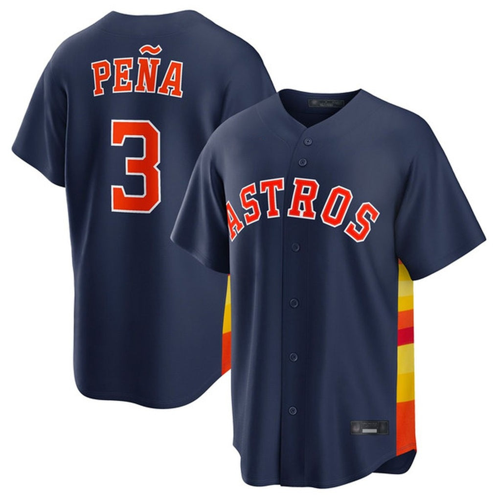 Houston Astros #3 Jeremy Pena Player Navy FEDASGOGE Home Game Stitched Jerseys