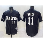 Houston Astros #11 Cam Smith Black FEDASGOGE Gothic 'Houston Born Barrio Raised' Limited Stitched Jersey