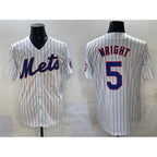 New York Mets #5 David Wright White FEDASGOGE Stitched Jersey
