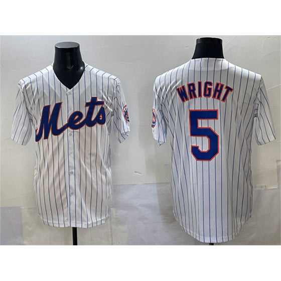 New York Mets #5 David Wright White FEDASGOGE Stitched Jersey