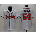 Atlanta Braves #54 Max Fried White FEDASGOGE Stitched Cool Base Jersey