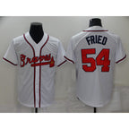 Atlanta Braves #54 Max Fried White FEDASGOGE Stitched Cool Base Jersey