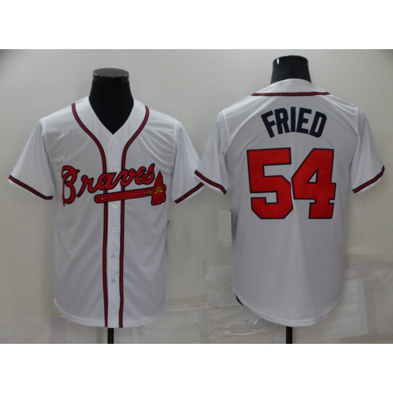 Atlanta Braves #54 Max Fried White FEDASGOGE Stitched Cool Base Jersey