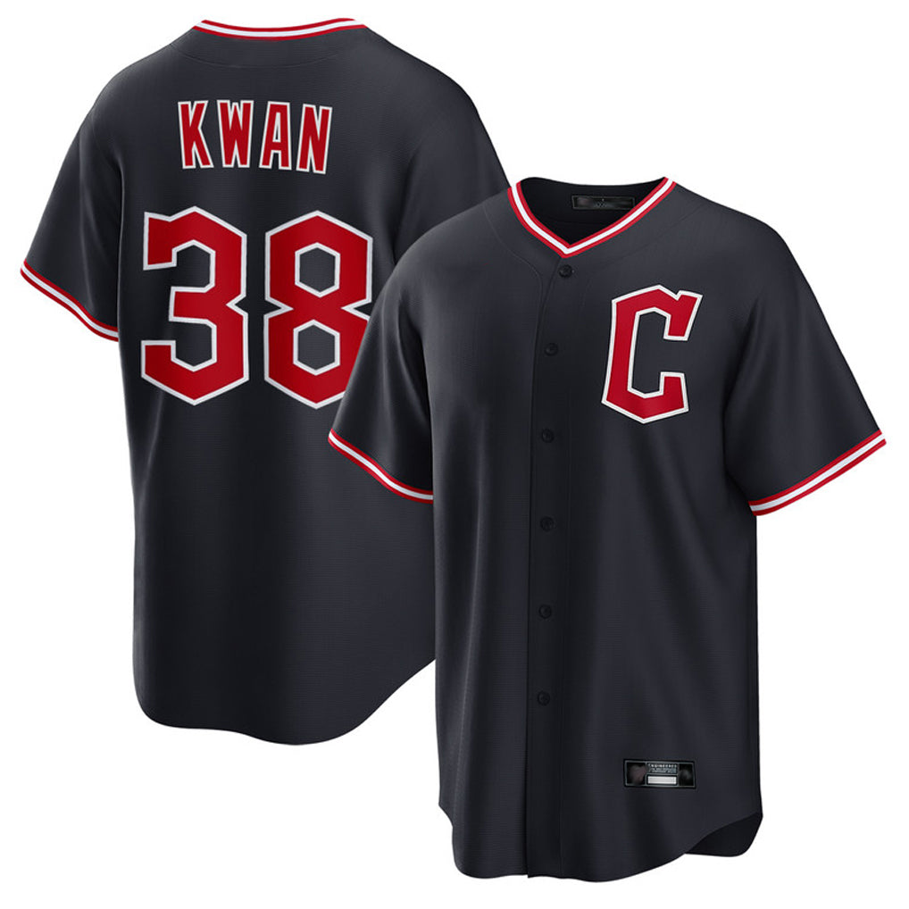 Cleveland Guardians #38 Steven Kwan Player Navy FEDASGOGE Home Game Stitched Jerseys