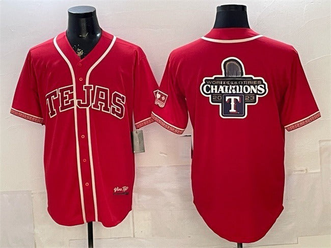 Texas Rangers Team Big Logo Red FEDASGOGE 2026 City Connect Stadium Stitched Jerseys
