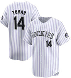 Colorado Rockies #14 Ezequiel Tovar White White FEDASGOGE Home Limited Stitched Jersey