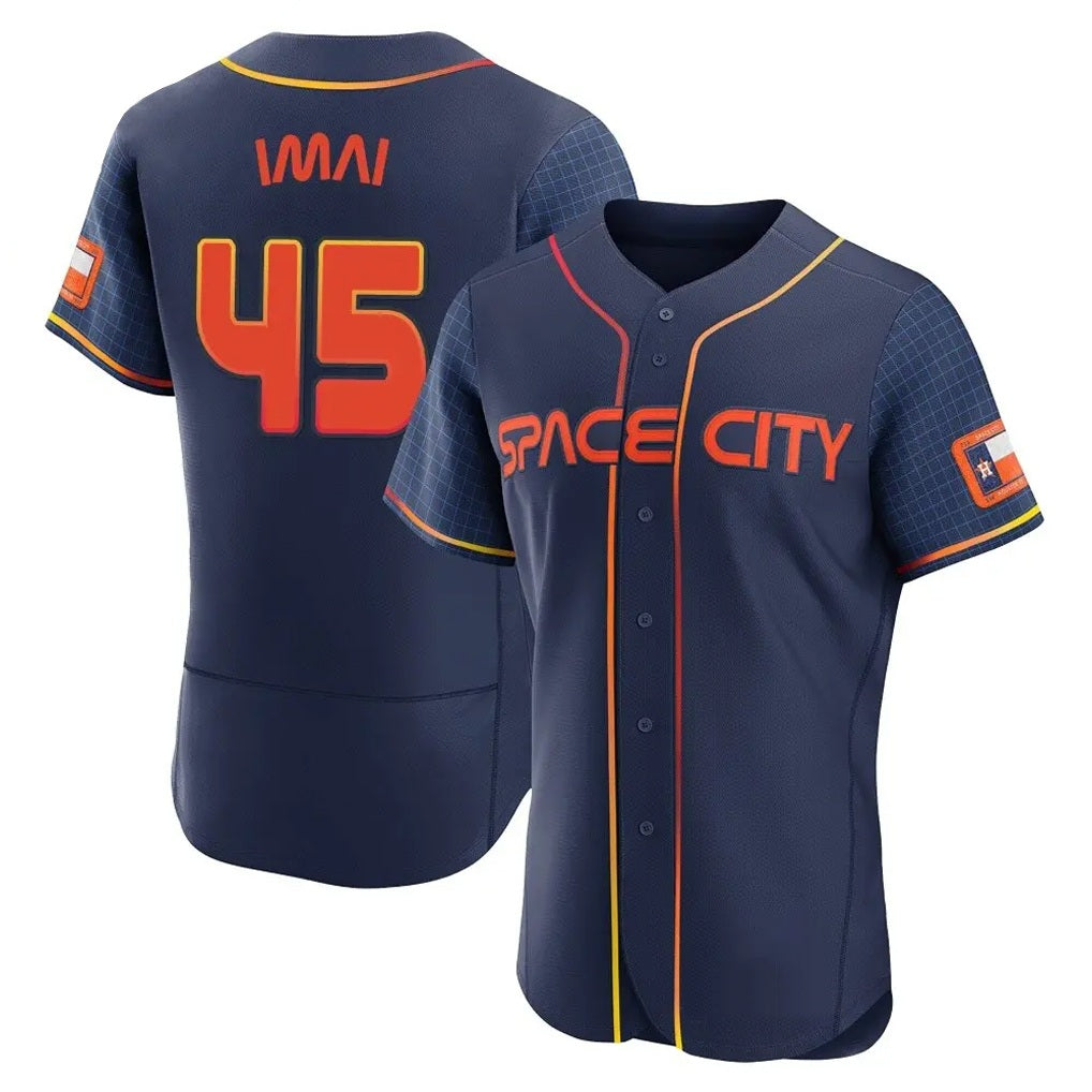 Houston Astros #45 Tatsuya Imai Player Navy FEDASGOGE City Connect Limited Elite Home Stitched Jerseys