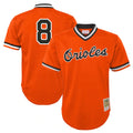 Baltimore Orioles #8 Cal Ripken Player Orange FEDASGOGE Mitchell & Ness Cooperstown Collection Mesh T-shirt Game Stitched Jerseys