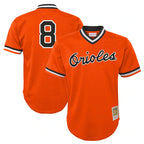 Baltimore Orioles #8 Cal Ripken Player Orange FEDASGOGE Mitchell & Ness Cooperstown Collection Mesh T-shirt Game Stitched Jerseys