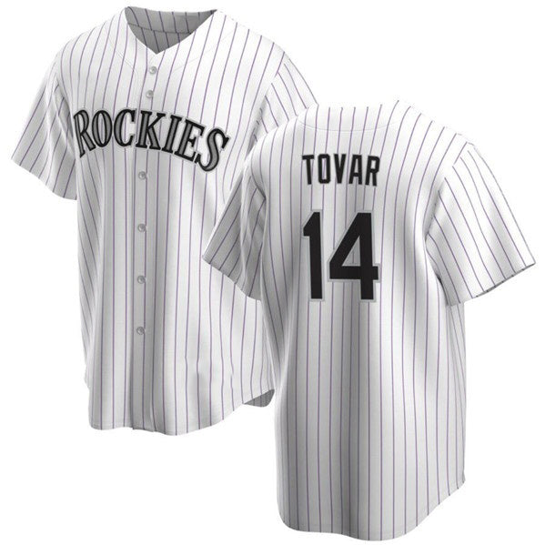 Colorado Rockies #14 Ezequiel Tovar White FEDASGOGE Cool Base Stitched Jersey