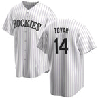 Colorado Rockies #14 Ezequiel Tovar White FEDASGOGE Cool Base Stitched Jersey