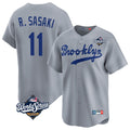 Los Angeles Dodgers #11 Roki Sasaki Player Gray FEDASGOGE World Series Game Limited Home Stitched Jerseys