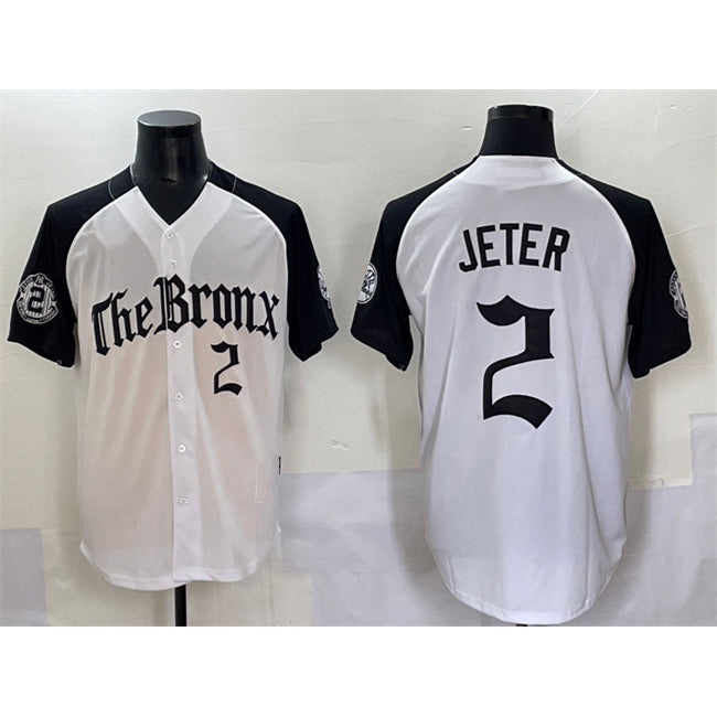 New York Yankees #2 Derek Jeter White Black FEDASGOGE 'Gothic Legacy Edition' Vapor Premier Limited Stitched Jersey