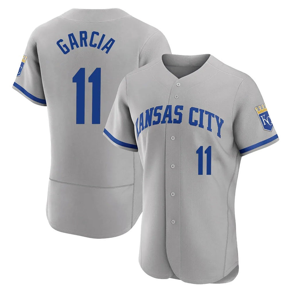 Kansas City Royals #11 Maikel Garcia Player Gray FEDASGOGE Limited Elite Home Game Stitched Jerseys