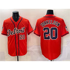 Detroit Tigers #20 Spencer Torkelson Orange FEDASGOGE With Patch Vapor Premier Limited Stitched Jersey