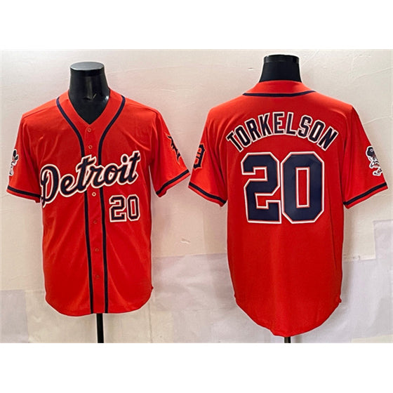 Detroit Tigers #20 Spencer Torkelson Orange FEDASGOGE With Patch Vapor Premier Limited Stitched Jersey