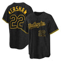 Los Angeles Dodgers #22 Clayton Kershaw Player Black FEDASGOGE Snake Skin City Game Home Stitched Jerseys
