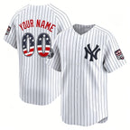 Custom New York Yankees White FEDASGOGE USA 250 Fourth of July Limited Stitched Jersey