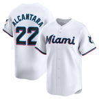 Miami Marlins #22 Sandy Alcantara White FEDASGOGE Home Limited Player Jersey