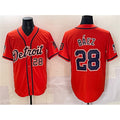Detroit Tigers #28 Javier B¨¢ez Orange FEDASGOGE With Patch Vapor Premier Limited Stitched Jersey