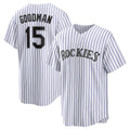 Colorado Rockies #15 Hunter Goodman White FEDASGOGE Home Replica Jersey