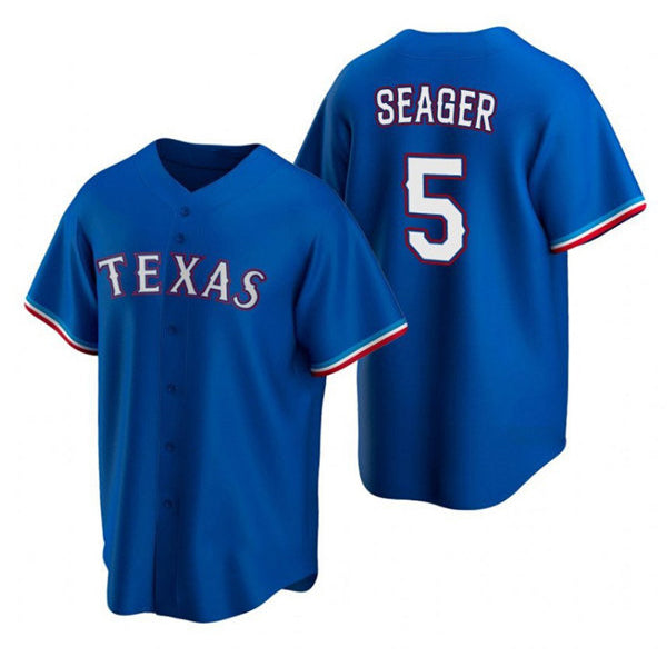 Texas Rangers #5 Corey Seager Blue FEDASGOGE Cool Base Stitched Jersey