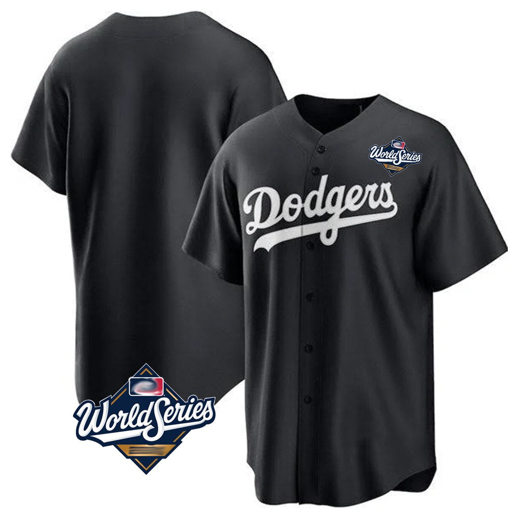 Los Angeles Dodgers Blank Player Black FEDASGOGE Pitch Fashion World Series T-shirt Stitched Jerseys