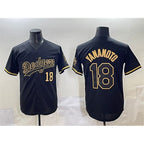 Los Angeles Dodgers #18 Yoshinobu Yamamoto Black Gold FEDASGOGE Limited Stitched Jersey 2