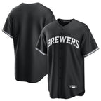 Milwaukee Brewers Blank Player Black FEDASGOGE Game Home Stitched Jerseys