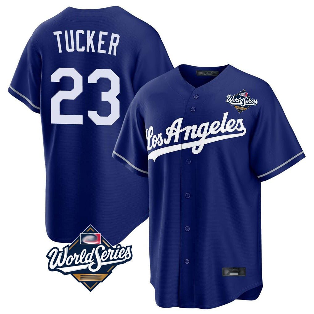 Los Angeles Dodgers #23 Kyle Tucker Player Royal FEDASGOGE World Series Game Stitched Jerseys