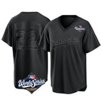 Los Angeles Dodgers #22 Clayton Kershaw Player Black FEDASGOGE World Series Pitch Fashion T-shirt Stitched Jerseys