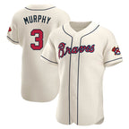 Atlanta Braves #3 Dale Murphy Player Cream FEDASGOGE Limited Elite Home Game Stitched Jerseys