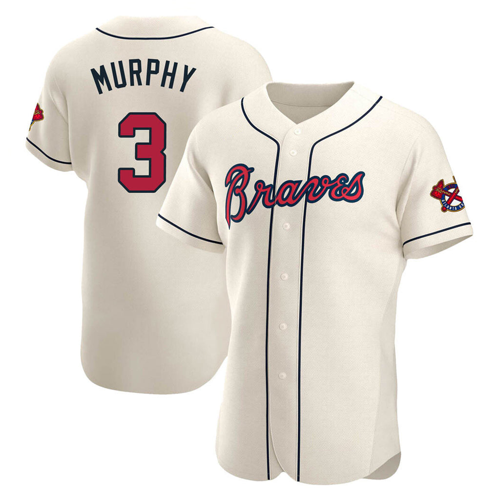 Atlanta Braves #3 Dale Murphy Player Cream FEDASGOGE Limited Elite Home Game Stitched Jerseys