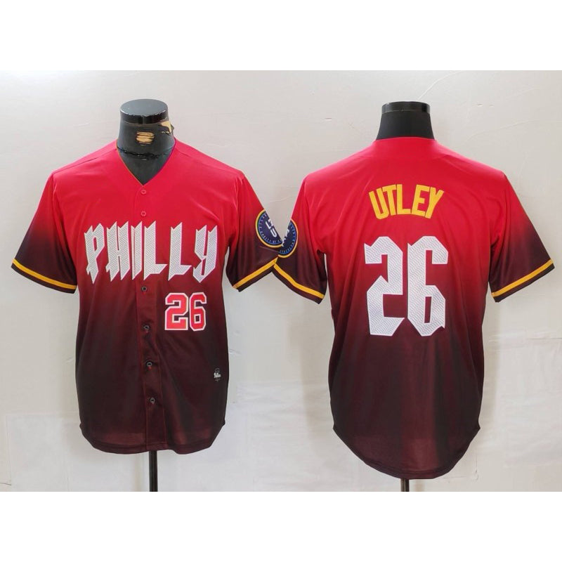 Philadelphia Phillies #26 Chase Utley Red FEDASGOGE 2024 City Connect Limited Stitched Jerseys