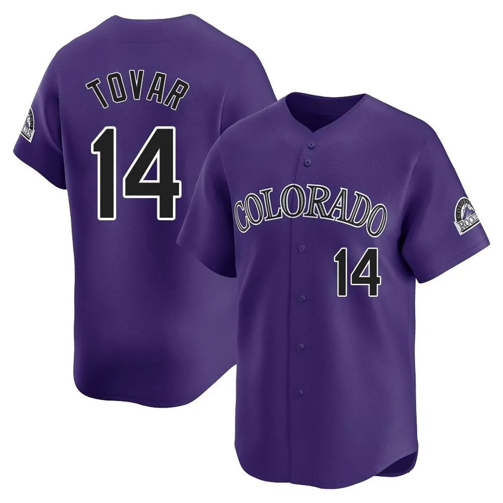 Colorado Rockies #14 Ezequiel Tovar Player Purple FEDASGOGE Limited Home Stitched Jerseys