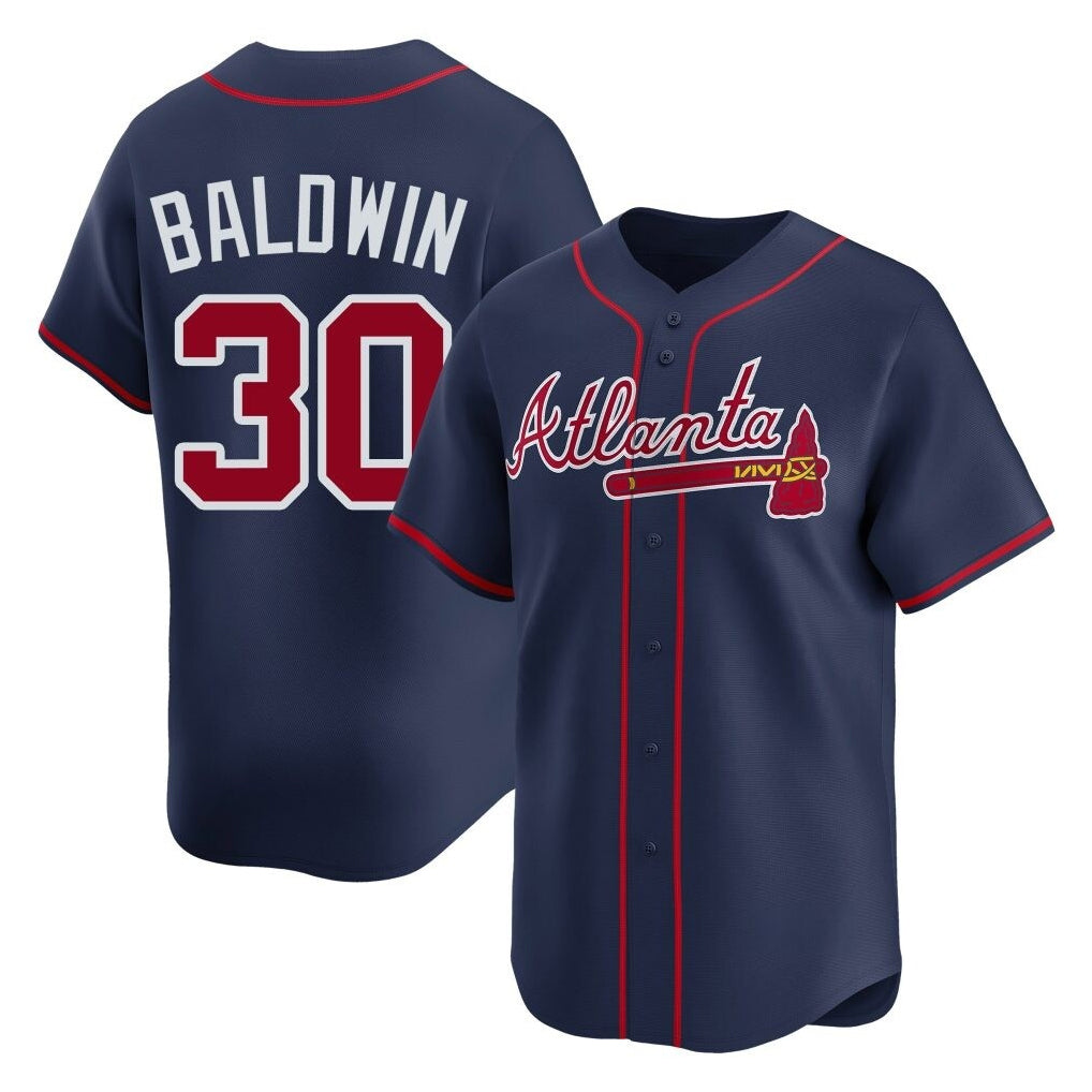 Atlanta Braves #30 Drake Baldwin Player Navy FEDASGOGE Limited Home Game Stitched Jerseys