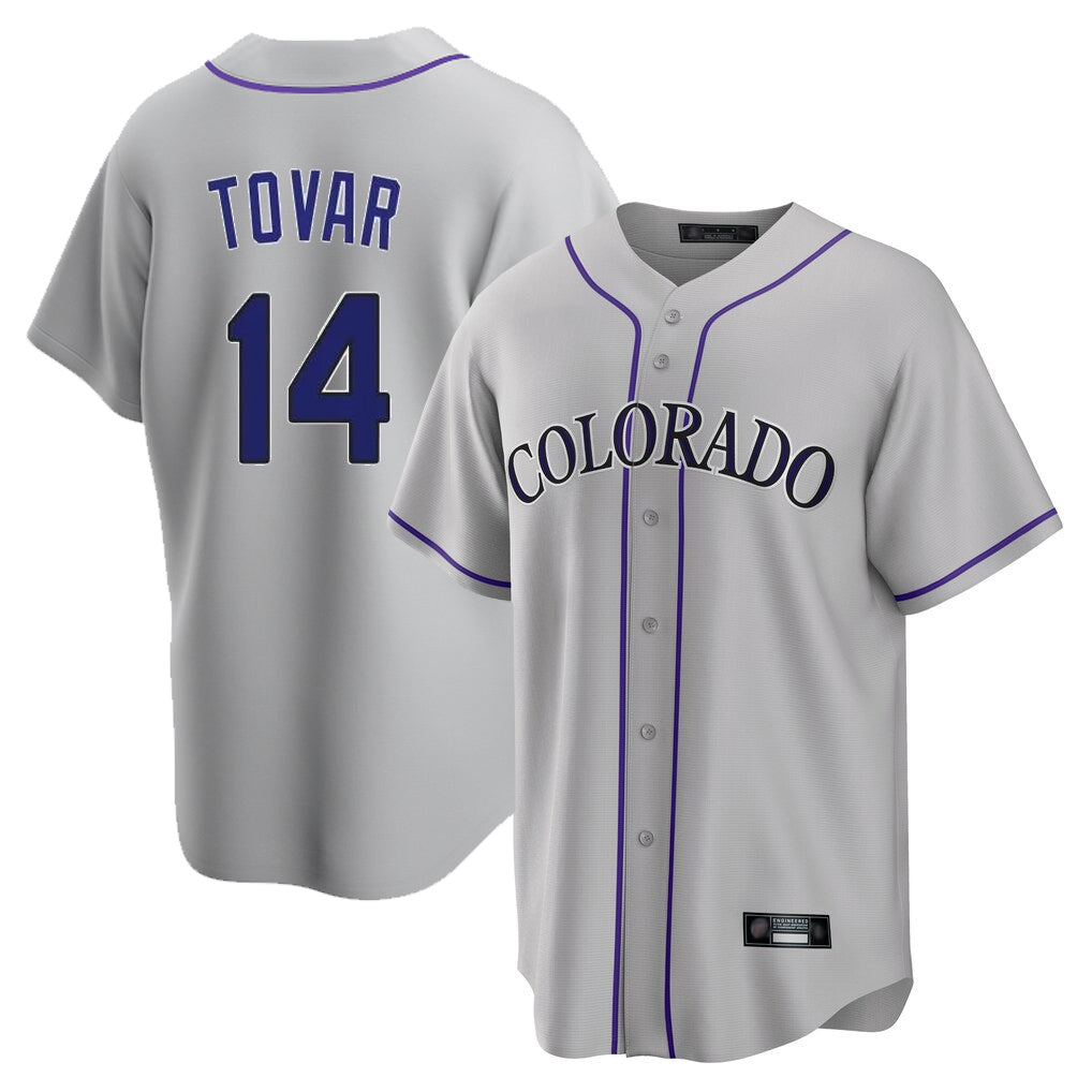 Colorado Rockies #14 Ezequiel Tovar Player Gray FEDASGOGE Game Home Stitched Jerseys