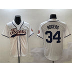 Detroit Tigers #34 Jake Rogers White FEDASGOGE With Patch Cool Base Stitched Jersey